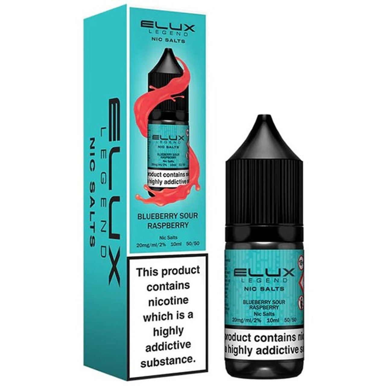 Elux Legend Nic Salt E-Liquid 10mg 20mg BlueBerry Sour Rasberry- Pack Of 10x 10ml