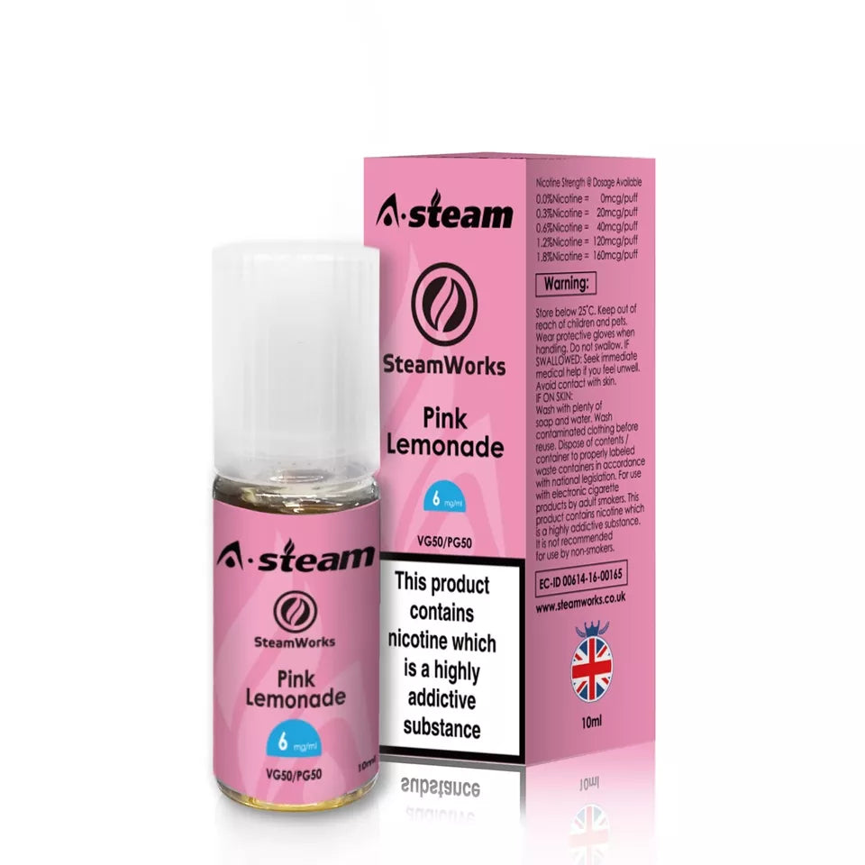 Pink Lemonade A-Steam 10ml Premium Vape Juice - Pack of 10 Bottles