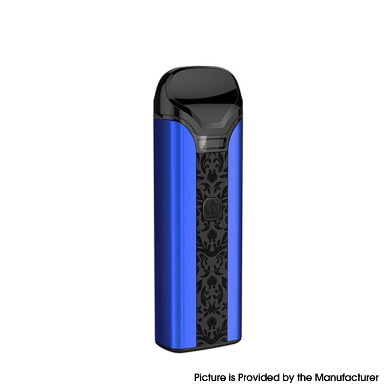 Uwell Crown pod kit in Blue with 1250mAh battery, offering stylish design and reliable vaping performance.