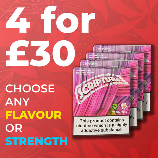 Multi-Buy Scripture E-Liquid 10ml - Any 4 for £30