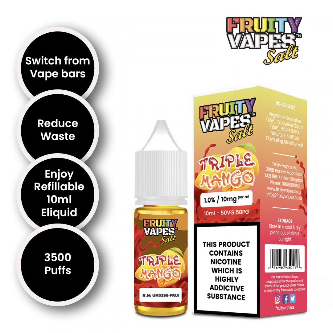 Triple Mango 10 ML, 10mg, 20mg – by Fruity Vapes Salt