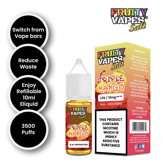 Triple Mango 10 ML, 10mg, 20mg – by Fruity Vapes Salt