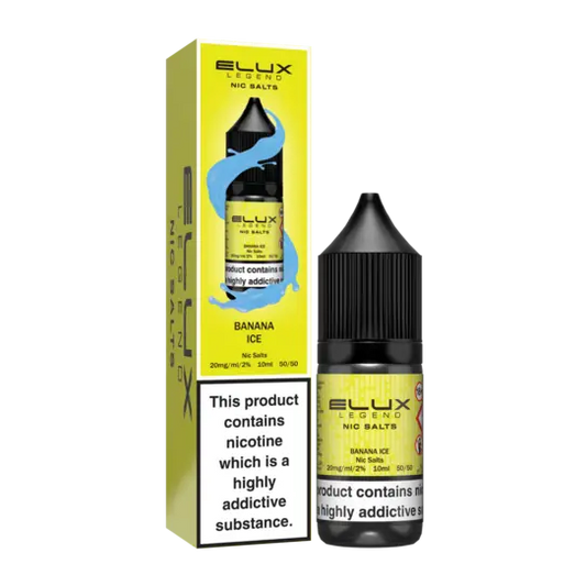 Elux Legend Nic Salt E-Liquid 10mg 20mg Banana Ice- Pack Of 10x 10ml