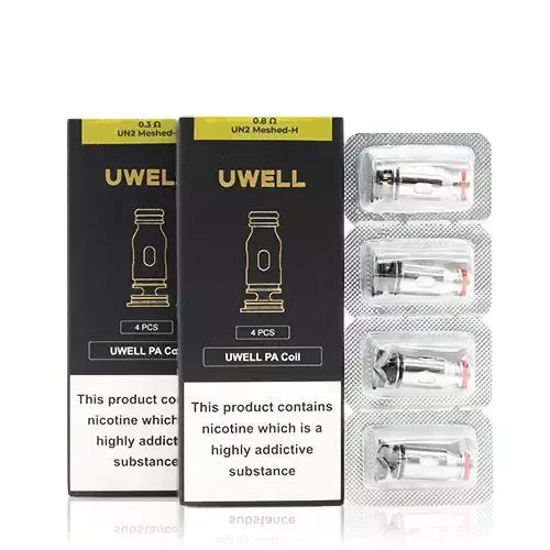 4x Uwell PA Coils 0.80ohm Uwell Crown D 1100mAh - DTL & RDTL Pen Style