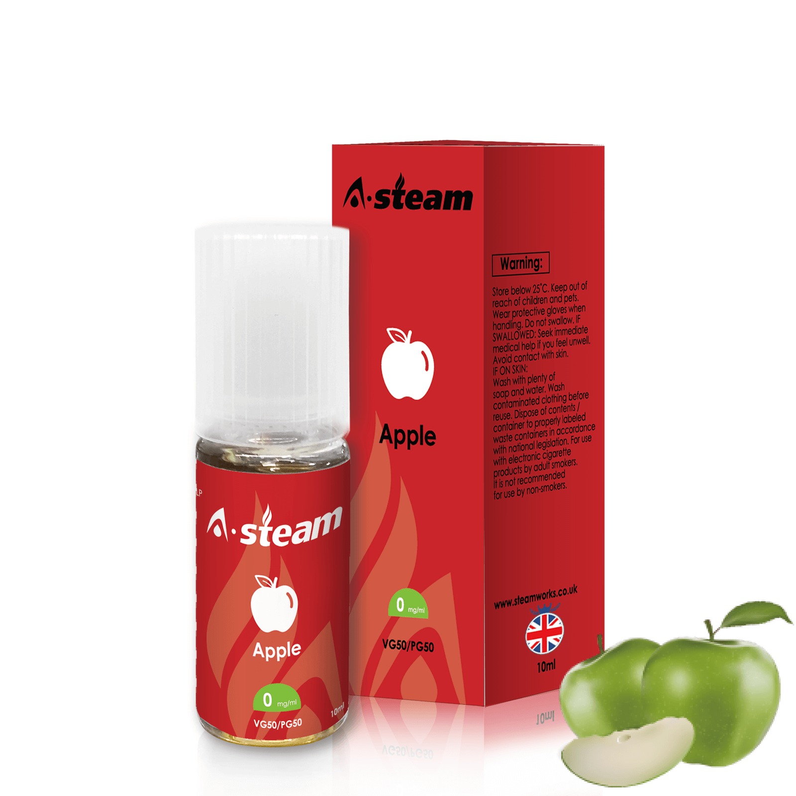 A-Steam 10ml e-liquid bottle in Watermelon flavor, offering a variety of flavors for vaping.