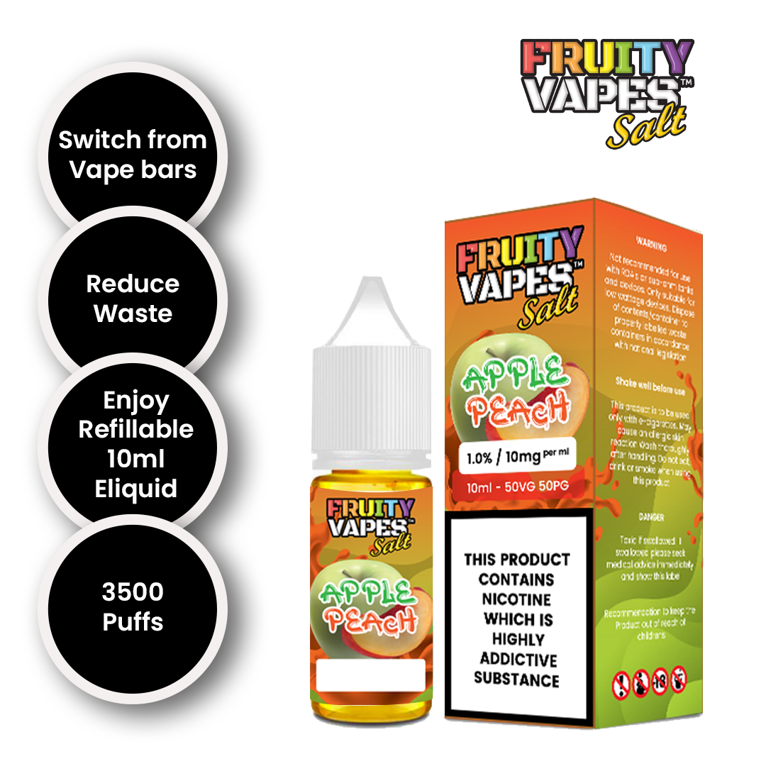 Apple Peach 10 ML, 10mg, 20mg – by Fruity Vapes Salt