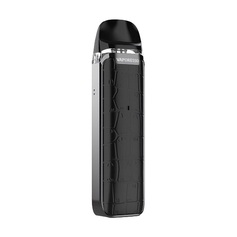 Vaporesso Luxe Q Pod Kit in Black – sleek and pocket-friendly vape device featuring a textured black finish, built-in 1000mAh battery, draw-activated firing, and SSS leak-resistant pods for a smooth and mess-free vaping experience.