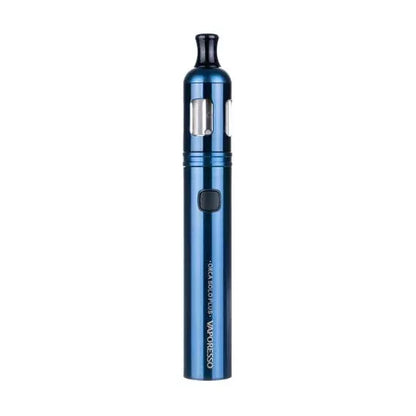 Vaporesso Orca Solo vape kit in Blue finish, featuring a sleek pen-style design, built-in rechargeable battery, 2ml tank capacity, and easy top-fill system for a smooth and convenient vaping experience