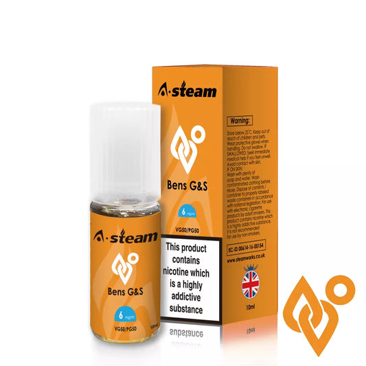 Bens G & S A-Steam 10ml Premium Vape Juice - Pack of 10 Bottles
