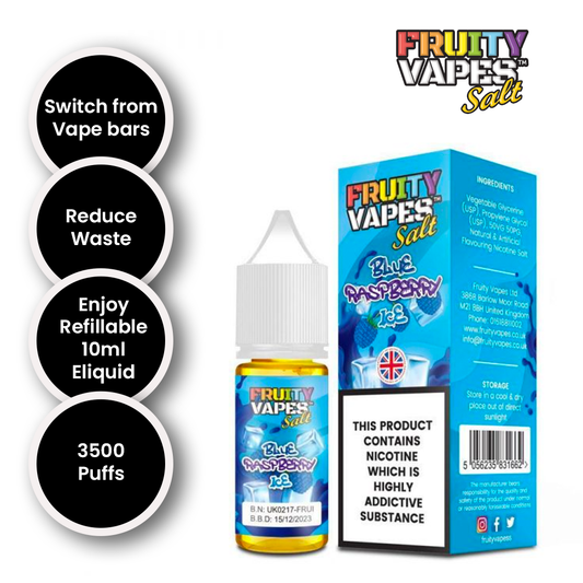 Blue Raspberry ICE 10 ML, 10mg 20mg – by Fruity Vapes Salt