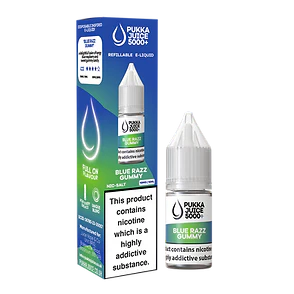 Blue Razz Gummy Pukka Juice 5000+ Nic Salt E-Liquid - 10ml, 10mg/20mg, Pack of 10
