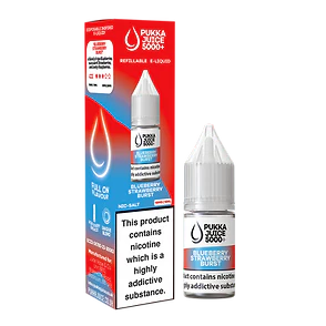Blueberry Strawberry Burst Pukka Juice 5000+ Nic Salt E-Liquid - 10ml, 10mg/20mg, Pack of 10