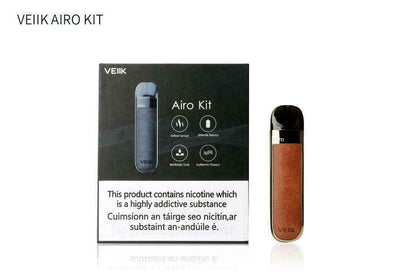 Genuine Veiik Airo Champagne pod vape kit with built-in rechargeable battery and refillable pod system.