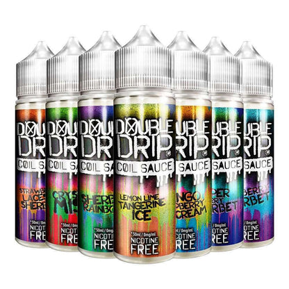 Double Drip Super Berry Sherbet tCoil Sauce 50ml e-liquid with 80VG/20PG ratio, offering a zesty lemon candy flavor.