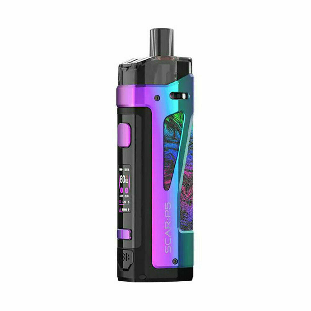 Smok Scar P5 80W Mod Pod Kit in Fluid Purple – 2ml capacity pod vape system with powerful performance and sleek design.