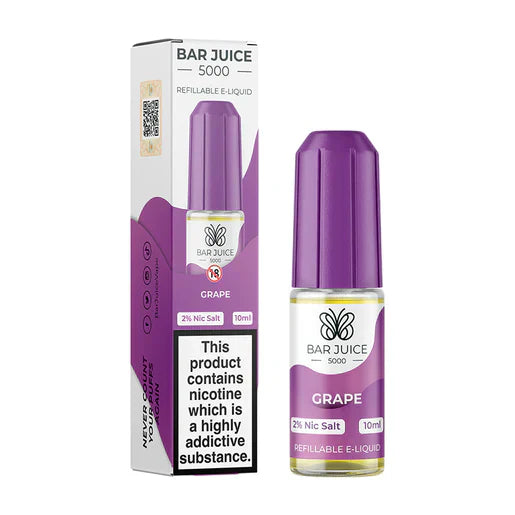 BAR JUICE 5000 Grape Nic Salt 10ml Vape E-Liquid (10mg/20mg) - 50/50 VG/PG