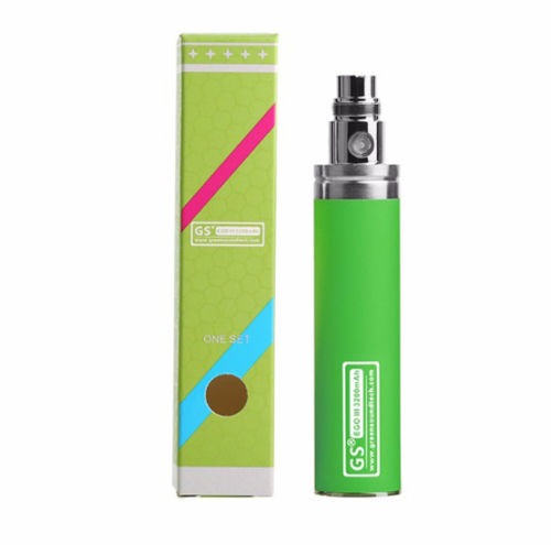 GS eGo III 3200mAh mega kit in Green with long USB charger and H2S atomizer, providing high-capacity power for extended vaping sessions.