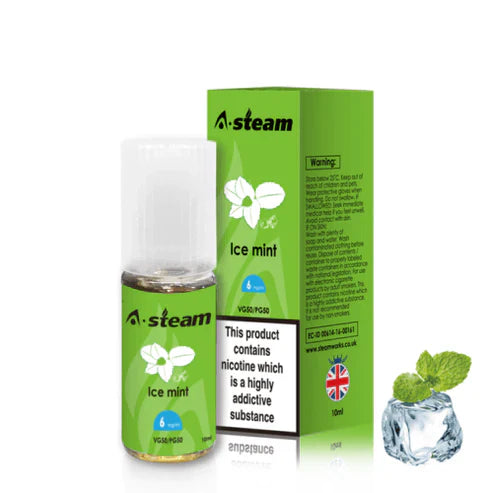 Ice Mint A-Steam 10ml Premium Vape Juice - Pack of 10 Bottles