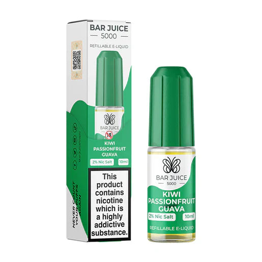 BAR JUICE 5000 Kiwi Passionfruit Guava Nic Salt 10ml Vape E-Liquid (10mg/20mg) - 50/50 VG/PG