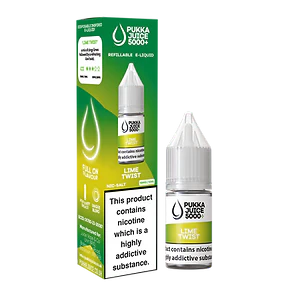 Lime Twist Pukka Juice 5000+ Nic Salt E-Liquid - 10ml, 10mg/20mg, Pack of 10