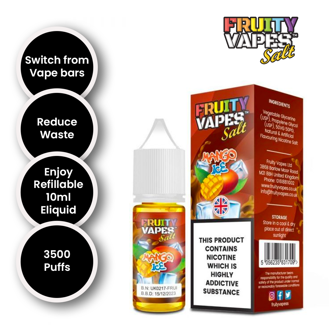 Mango ICE 10 ML, 10mg, 20mg – by Fruity Vapes Salt