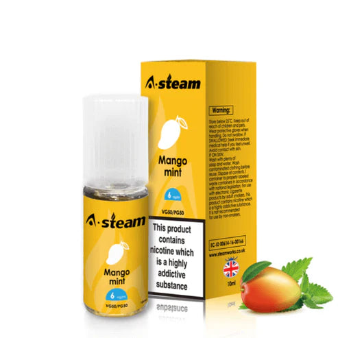 Mango Mint A-Steam 10ml Premium Vape Juice - Pack of 10 Bottles