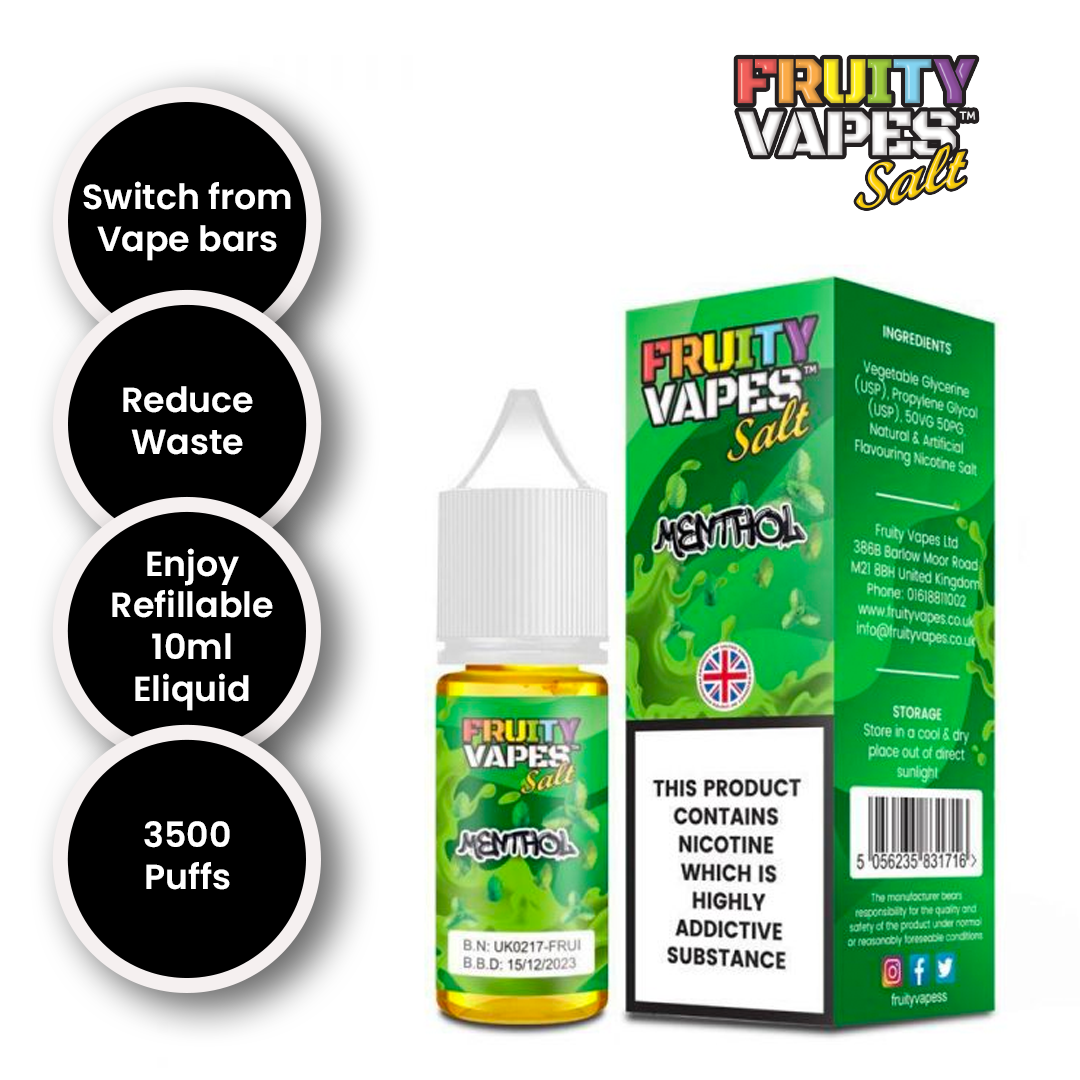 Menthol 10 ML, 10mg, 20mg – by Fruity Vapes Salt