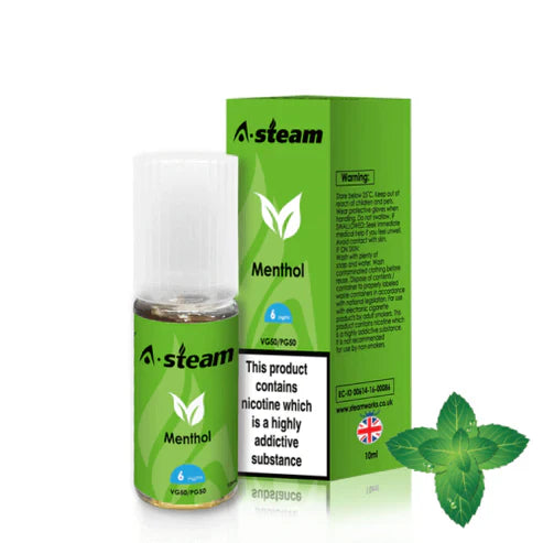 Menthol A-Steam 10ml Premium Vape Juice - Pack of 10 Bottles