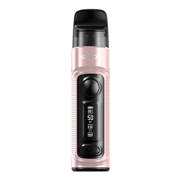 SMOK RPM C Pod Kit in Pink – stylish and powerful pod system with a 1650mAh battery, adjustable wattage up to 50W, and a refillable pod compatible with RPM 2 coils for rich flavor and vapor.