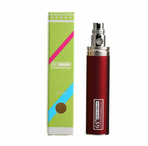Dual pack of GS eGo III 3200mAh high-capacity vape batteries in Red, designed for long-lasting vaping power.
