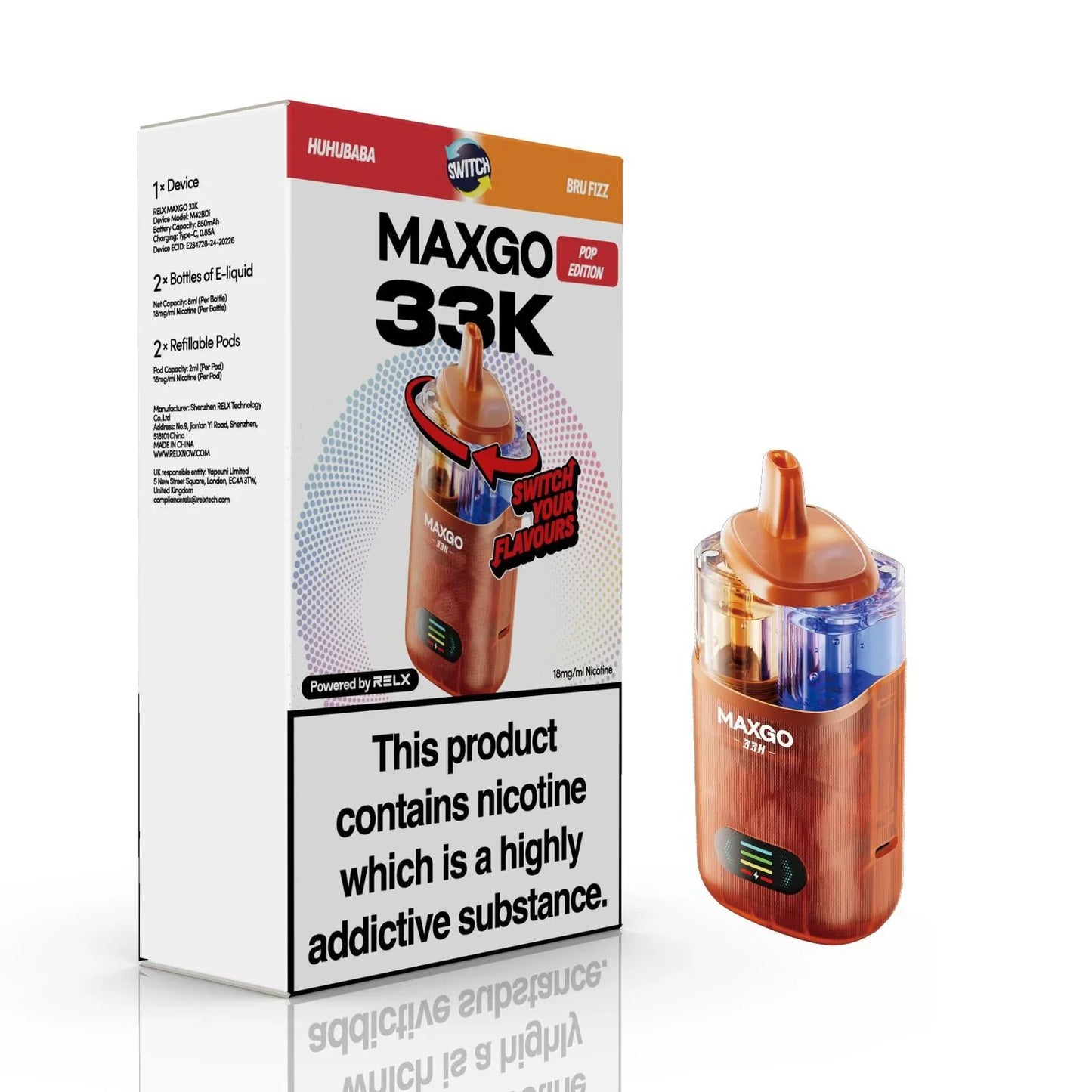 RELX MaxGo Combo 33K Prefilled Pod Kit