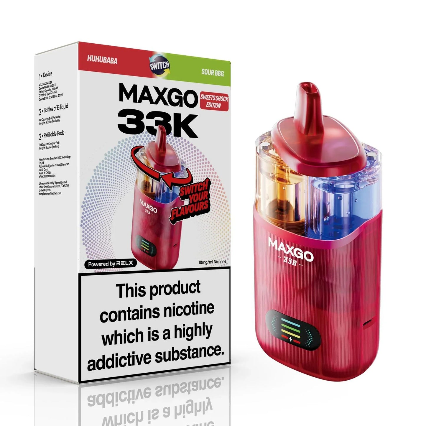 RELX MaxGo Combo 33K Prefilled Pod Kit