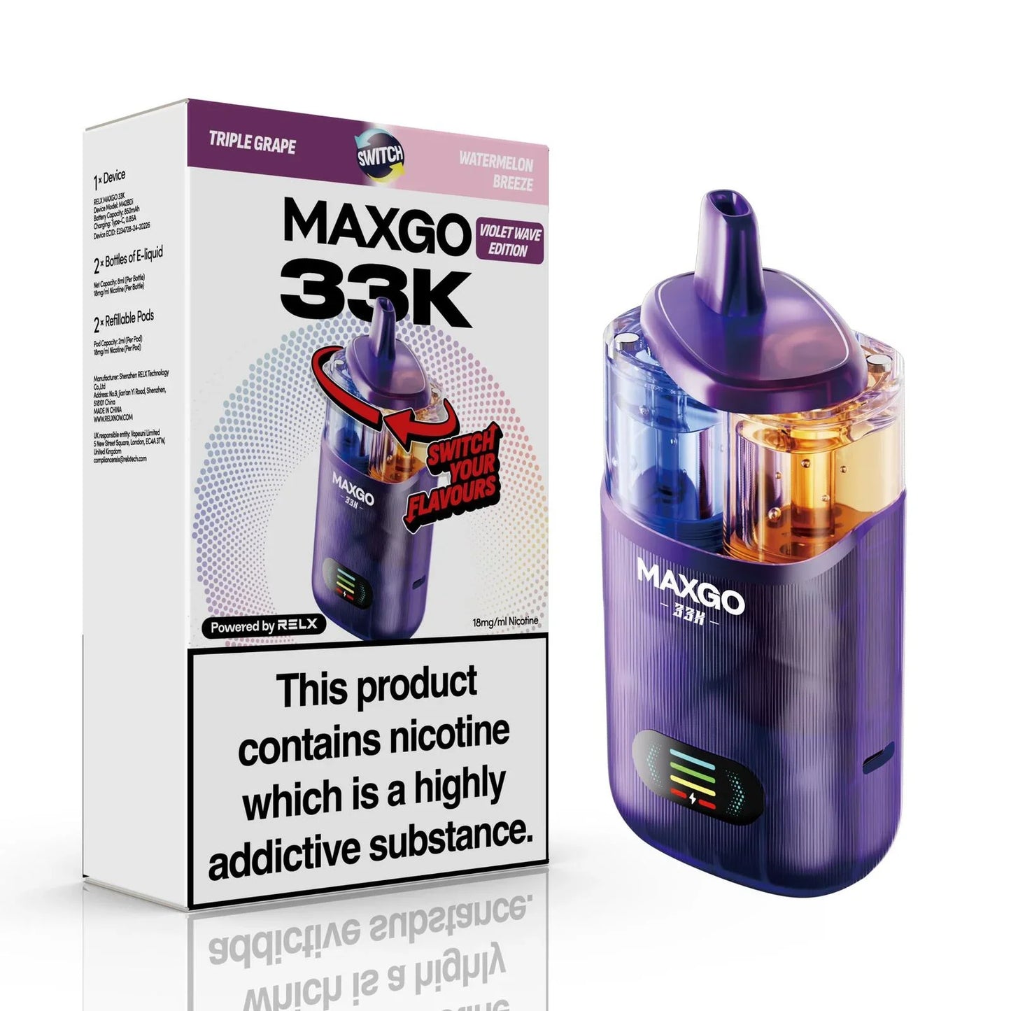 RELX MaxGo Combo 33K Prefilled Pod Kit