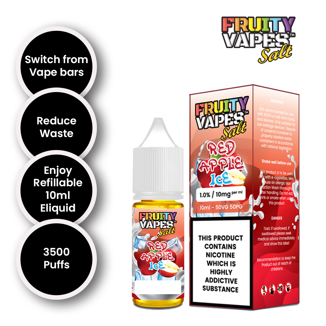 Red Apple 10 ML, 10mg, 20mg – by Fruity Vapes Salt