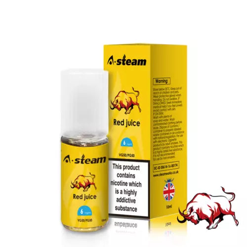 Red Juice A-Steam 10ml Premium Vape Juice - Pack of 10 Bottles