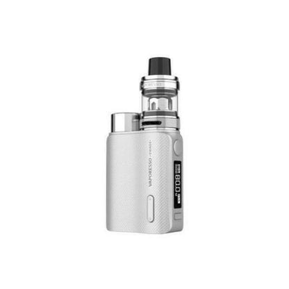 Vaporesso Swag II Vape Kit in Silver  – a compact, ergonomic device with AXON chip, 80W output, and NRG PE tank for a smooth and customizable vaping experience.