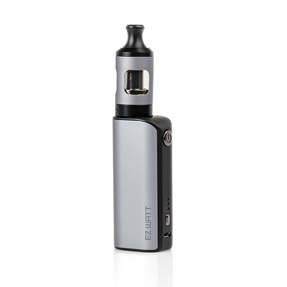 Innokin EZ Watt 35W Mod Starter Kit in Silver – a compact and stylish device offering adjustable wattage, long-lasting battery, and smooth flavor delivery for both MTL and DTL vaping.