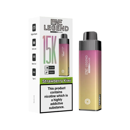 Elux ENE Legend 15K Prefilled Pod Kit in Strawberry Kiwi – rechargeable pod vape kit with 1000mAh built-in battery.