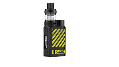 Vaporesso Swag II Vape Kit in Zebra Yellow – a compact, ergonomic device with AXON chip, 80W output, and NRG PE tank for a smooth and customizable vaping experience.