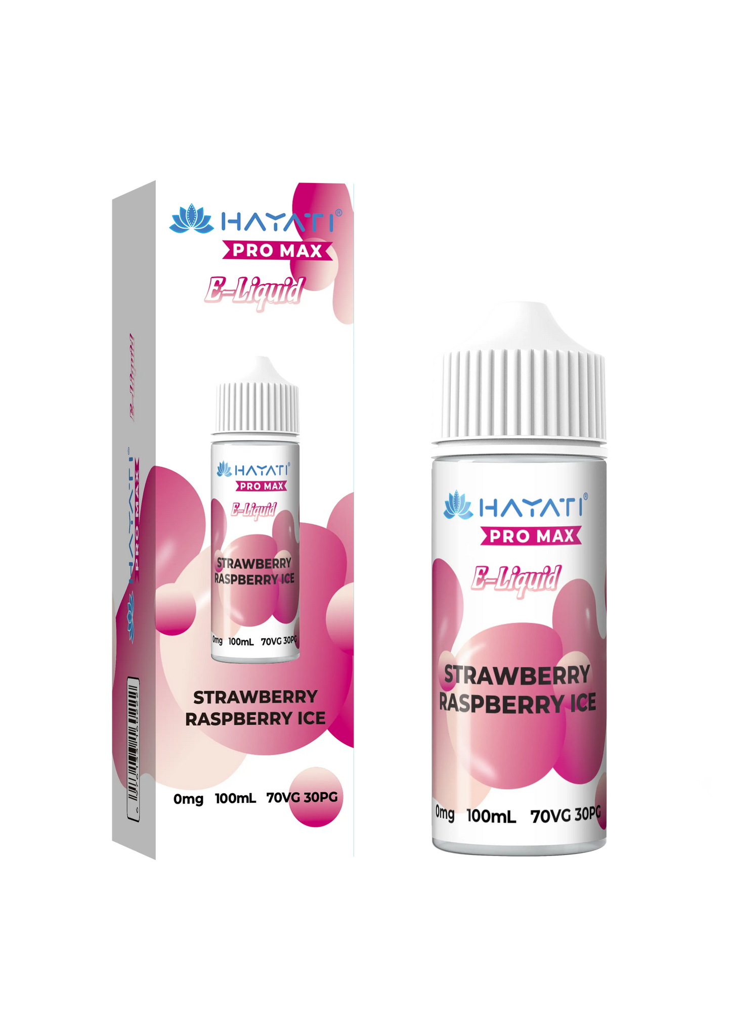STRAWBERRY RASPBERRY ICE HAYATI PRO MAX E-LIQUID 100ML NO NICOTINE