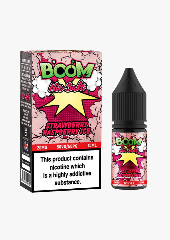 Strawberry Raspberry Ice Boom Nic Salt E Liquid 10ml | 10mg & 20mg | 50/50 VG/PG