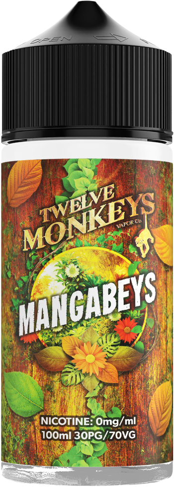 Mangabeys Twelve Monkeys 100ml Shortfill 0mg Nicotine Vape Juice – Fresh Flavours