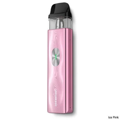 Vaporesso XROS 4 Mini Pods Kit in Ice Pink – compact and stylish vape device with a draw-activated design, and consistent flavor delivery using COREX heating technology.