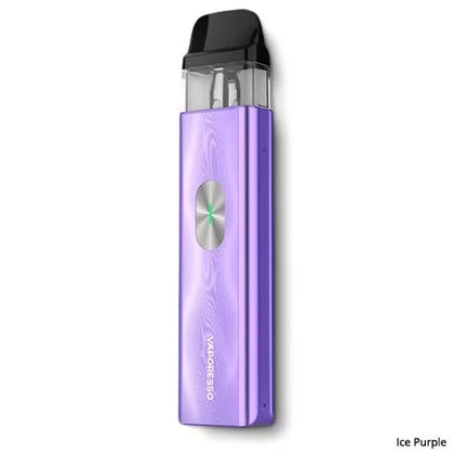 Vaporesso XROS 4 Mini Pods Kit in Ice Purple – compact and stylish vape device with a draw-activated design, and consistent flavor delivery using COREX heating technology.