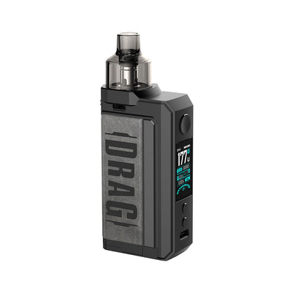 VooPoo Drag Max 177W pod mod kit with PnP X S pod tank in Vintage Grey, featuring adjustable wattage and refillable pod system.