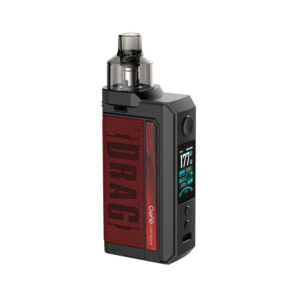 VooPoo Drag Max 177W pod mod kit with PnP X S pod tank in Marsala, featuring adjustable wattage and refillable pod system.