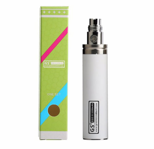 Dual pack of GS eGo III 3200mAh high-capacity vape batteries in White, designed for long-lasting vaping power.