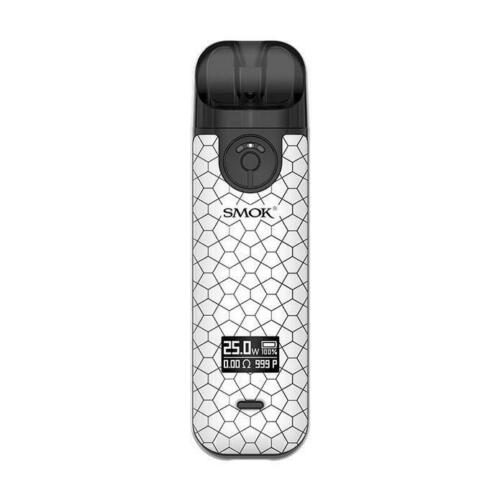 Smok Novo 4 25W Pod Vape Kit in White Armor – compact and elegant pod system with a sleek white armor finish, adjustable airflow, 25W max output, and replaceable coil design for smooth and customizable vaping.