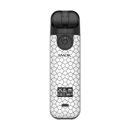 Smok Novo 4 25W Pod Vape Kit in White Armor – compact and elegant pod system with a sleek white armor finish, adjustable airflow, 25W max output, and replaceable coil design for smooth and customizable vaping.