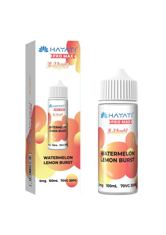 WATERMELON LEMON BURST HAYATI PRO MAX E-LIQUID 100ML NO NICOTINE